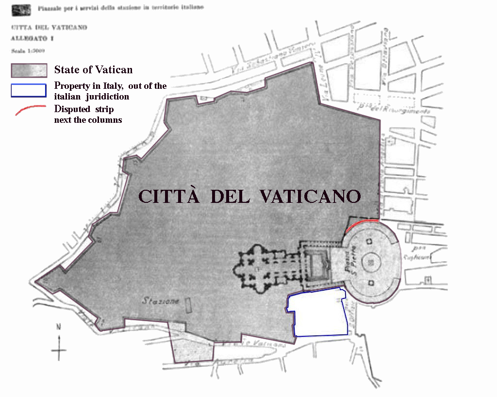 Карта Ватикана на момент основания